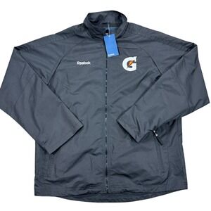 Reebok Jacket Men's‎ Large Black Skate Gatorade Activewear Full Zip Y2K